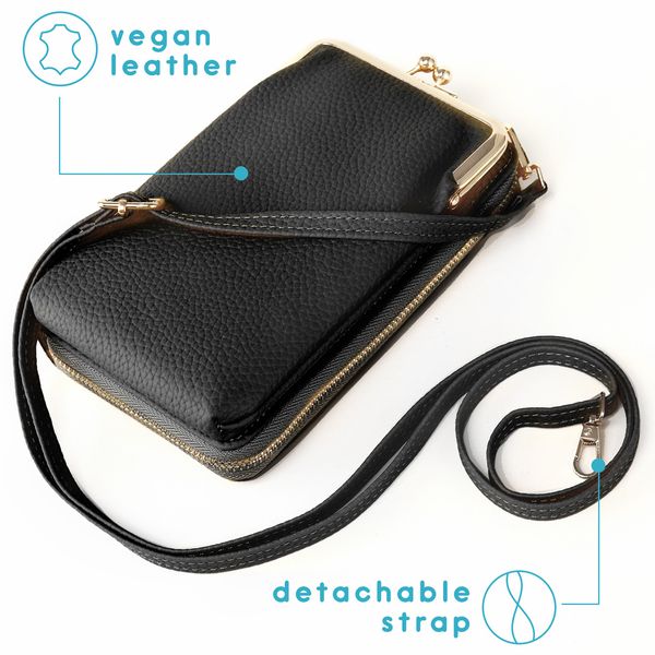 imoshion Vegan Lederen Telefoontasje Crossbody - Zwart