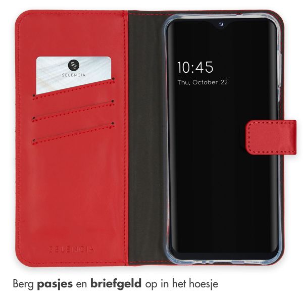 Selencia Echt Leren Bookcase Samsung Galaxy A14 (5G/4G) - Rood