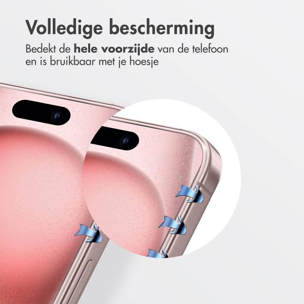 Accezz Gehard Glas Screenprotector + Applicator Apple iPhone 16 / 15