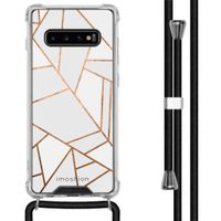 imoshion Design hoesje met koord Samsung Galaxy S10 Plus - Grafisch Koper - Wit / Goud