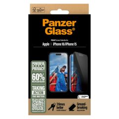 PanzerGlass Privacy Ultra-Wide Fit Anti-Bacterial Screenprotector incl. applicator Apple iPhone 16