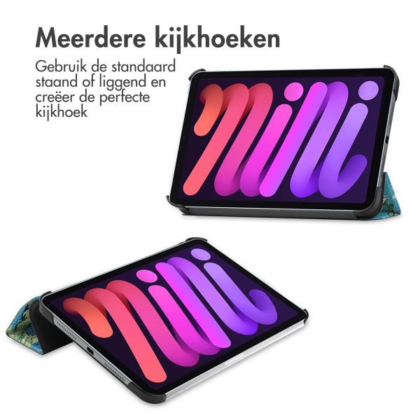 imoshion Design Trifold Bookcase Apple iPad Mini 7 (2024) / iPad Mini 6 (2021) - Green Plant