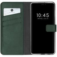 Selencia Echt Leren Bookcase iPhone 13 Mini - Groen