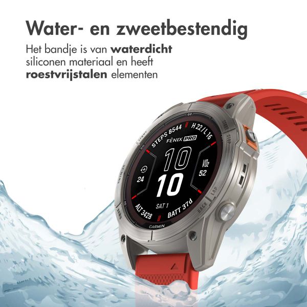imoshion QuickFit® Siliconen bandje  - Garmin 26 mm aansluiting - Rood