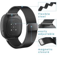 imoshion Milanees Watch bandje Fitbit Versa 4 / 3 / Sense (2) - Zwart