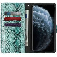 Slangenprint Bookcase iPhone 11 Pro - Groen