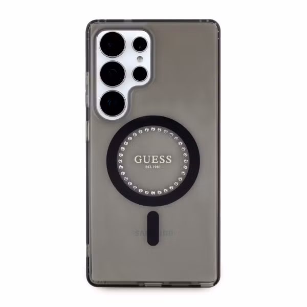Guess MagSafe IML Rhinestones Case Samsung Galaxy S25 Ultra - Zwart