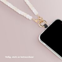 Selencia Transparent Case with Hooks + Lova Wrist Strap Tortoise Leopard Apple iPhone 16 Pro Max - Pearl White