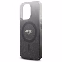 Guess MagSafe IML Glitter Gradient Case Apple iPhone 16 Pro - Zwart