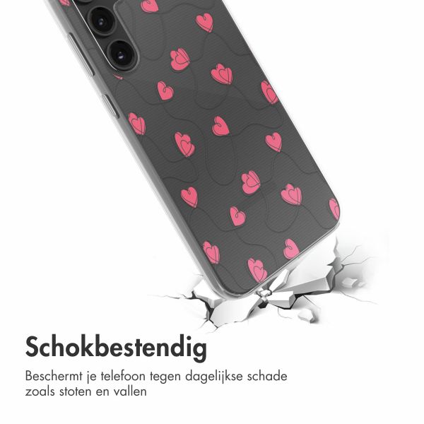 imoshion  Design hoesje Samsung Galaxy S23 FE - Dusty Rose Connected Hearts