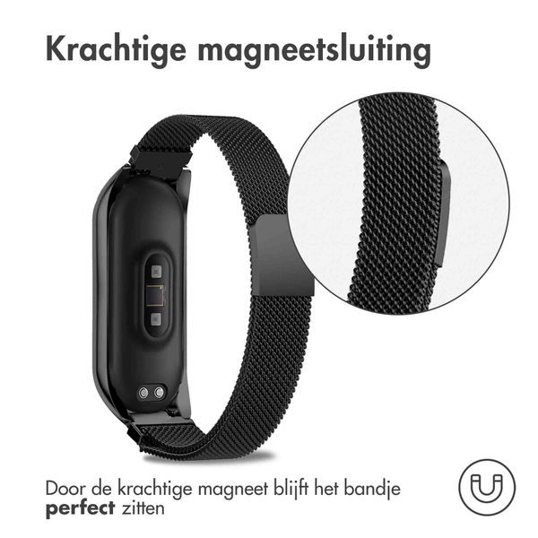 imoshion Milanees magnetisch bandje Xiaomi Mi Band 3 / 4 - Zwart