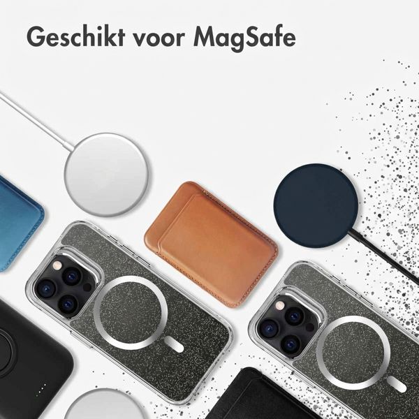 imoshion Clear Glitter Backcover met MagSafe Apple iPhone 15 Pro - Zilver