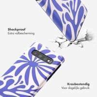 Selencia Vivid Tough Backcover Samsung Galaxy S10 - Modern Bloom Sapphire Blue