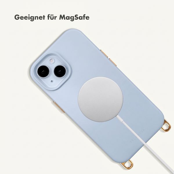 Selencia Rivièra MagSafe Back Cover with detachable hooks Apple iPhone 15 - Powder Blue