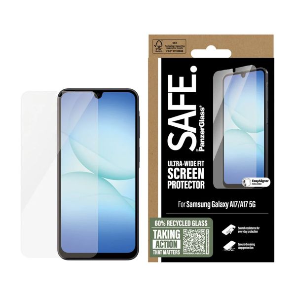 SAFE by PanzerGlass Ultra-Wide Fit Screenprotector incl. applicator Samsung Galaxy A17 (5G)
