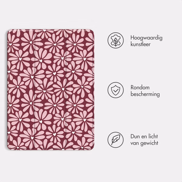 imoshion Design Trifold Bookcase Apple iPad Air 11 inch (2026) M4 / (2025) M3 / (2024) M2 / Air 5 (2022) / Air 4 (2020) - Bloom Love Blush