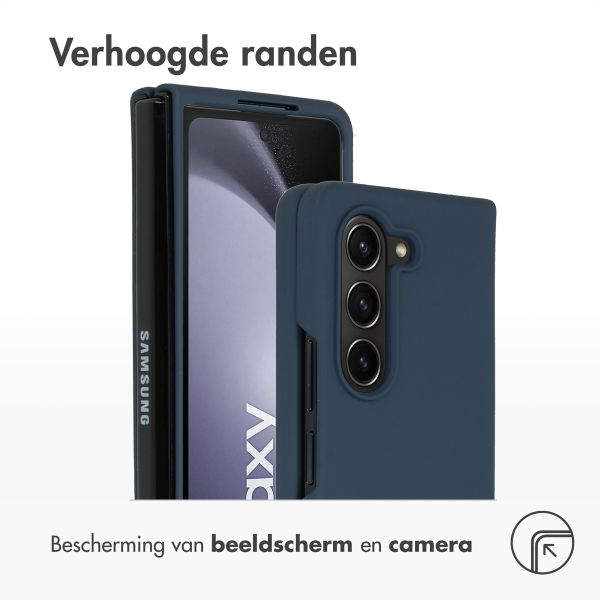 Accezz Liquid Silicone Backcover Samsung Galaxy Z Fold 5 - Donkerblauw