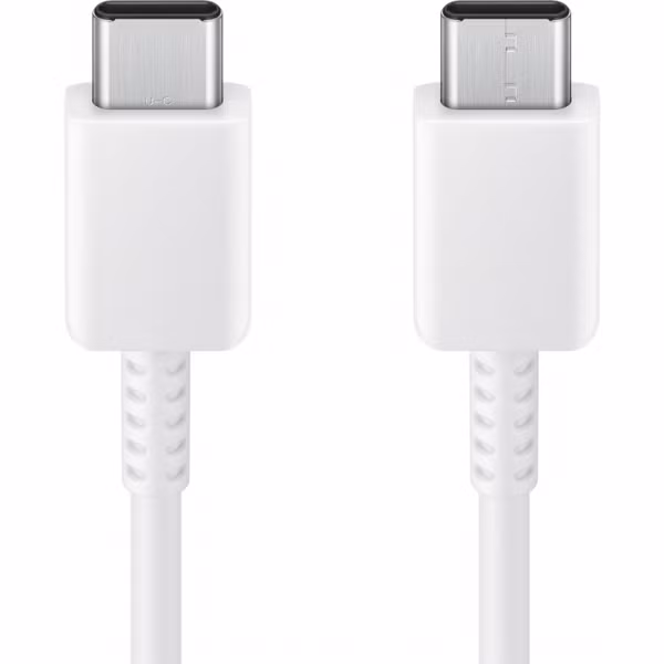 Samsung Originele USB-C naar USB-C kabel - 1 meter - 25 Watt - Wit + Originele Fast Charging Adapter USB-C Oplader - In Fabrieksverpakking - 25 Watt - Wit