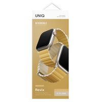Uniq Revix Premium Edition dubbelzijdig bandje Apple Watch Series 1 t/m 9 / SE (38/40/41 mm) | Series 10 / 11 (42 mm) - Canary Yellow / Ivory