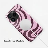 Selencia Vivid Backcover met MagSafe Apple iPhone 15 Pro - Wavy Swirl Pink Plum