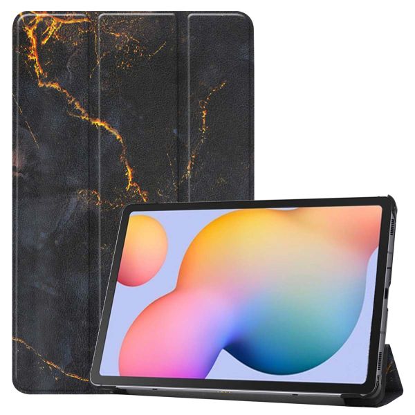 imoshion Trifold Design Bookcase Samsung Galaxy Tab S6 Lite (2020/2022/2024) - Black Marble