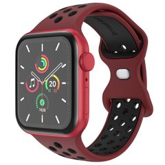 imoshion Sport⁺ bandje Apple Watch Series 1 t/m 9 / SE (38/40/41 mm) | Series 10 / 11 (42 mm) - Maat S/M - Wine Red & Black