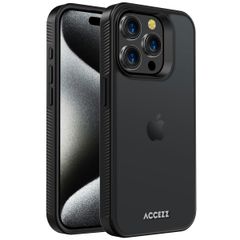 Accezz Rugged Frosted Backcover Apple iPhone 15 Pro - Zwart
