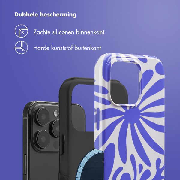 Selencia Vivid Tough Backcover met MagSafe iPhone 16 Pro - Modern Bloom Sapphire Blue