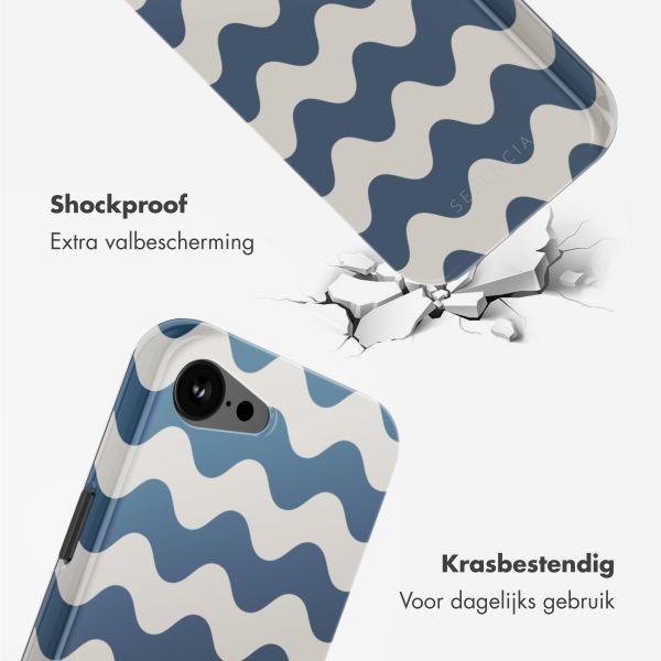 Selencia Vivid Backcover met MagSafe Apple iPhone 16e - Wave Vibes Classic Blue