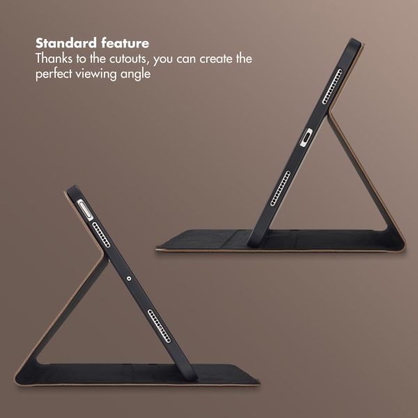 Selencia Riva Bookcase Apple iPad Air 11 inch (2026) M4 / (2025) M3 / (2024) M2 / Air 5 (2022) / Air 4 (2020) - Mocha Brown