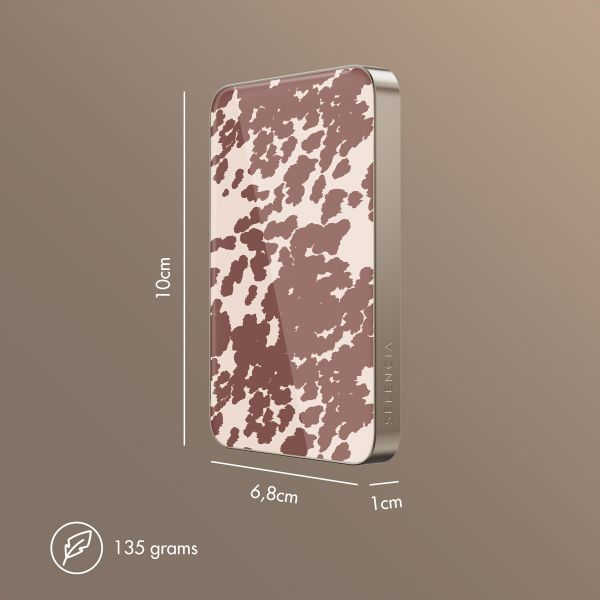 Selencia Vivid Powerbank 5,000 mAh - Wireless Powerbank - MagSafe and Qi - Desert Gold / Country Moo'd