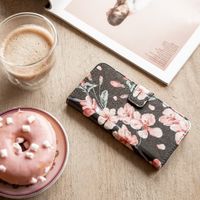 imoshion Design Softcase Bookcase Samsung Galaxy A72 - Blossom Watercolor Black