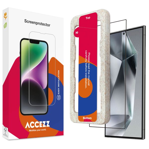 Accezz Gehard Glas Full Cover Screenprotector met applicator Samsung Galaxy S24 Ultra