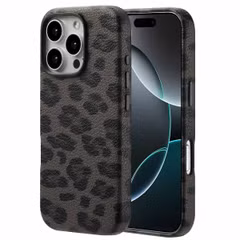 Selencia Sabi Backcover Panterprint met MagSafe Apple iPhone 16 Pro - Midnight Black