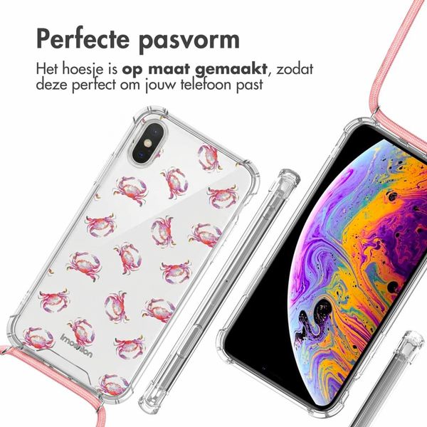 imoshion Design hoesje met koord Apple iPhone X / Xs - Crab Watercolor