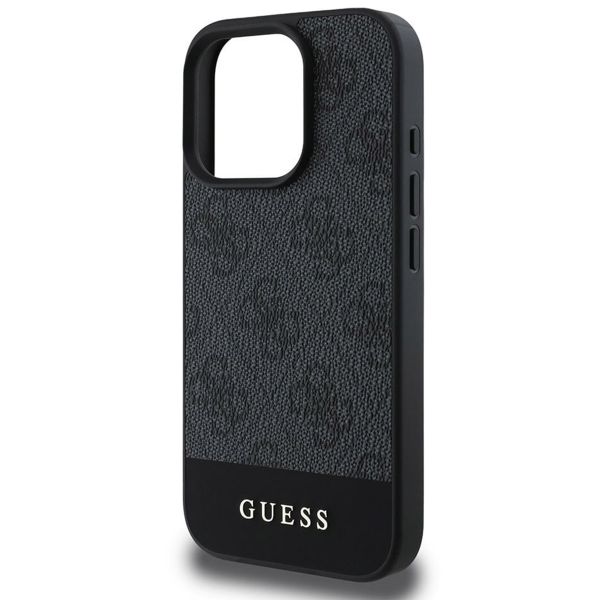 Guess Bottom Stripe 4G Backcover iPhone 16 Pro Max - Grijs