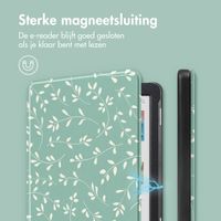 imoshion Design Slim Hard Case Bookcase Kobo Clara Colour / BW - Smoke Green Flowers