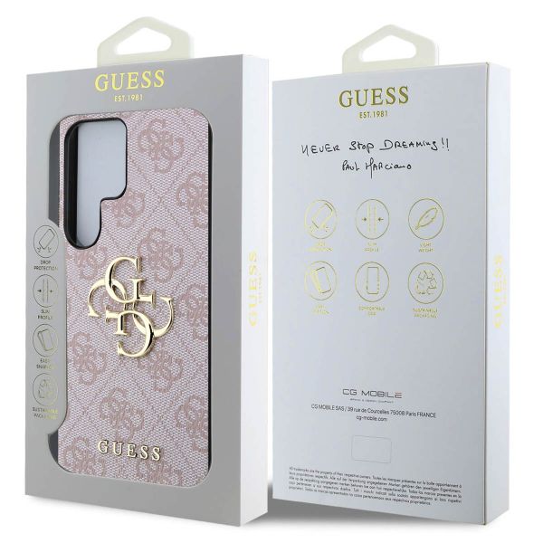 Guess 4G Metal Logo Backcover Samsung Galaxy S25 Ultra - Roze