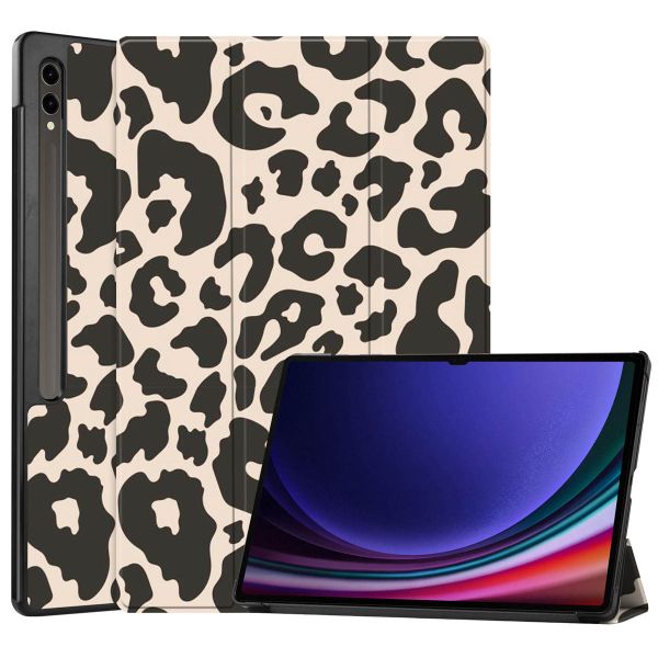 imoshion Design Trifold Bookcase Samsung Galaxy Tab S10 Ultra / Tab S9 Ultra - Leopard