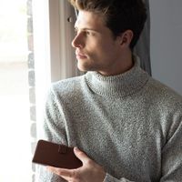 Selencia Echt Leren Bookcase Samsung Galaxy A42 - Bruin