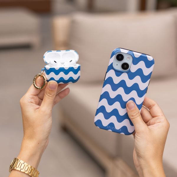 Selencia Vivid case  Apple AirPods 1 / 2 - Wave Vibes Classic Blue