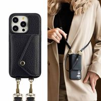 Selencia Sera Phone Case with Cord and Envelope Card Holder Apple iPhone 14 Pro - Black