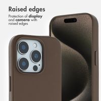 Accezz Leather Back Cover with MagSafe Apple iPhone 15 Pro - Coffee Brown