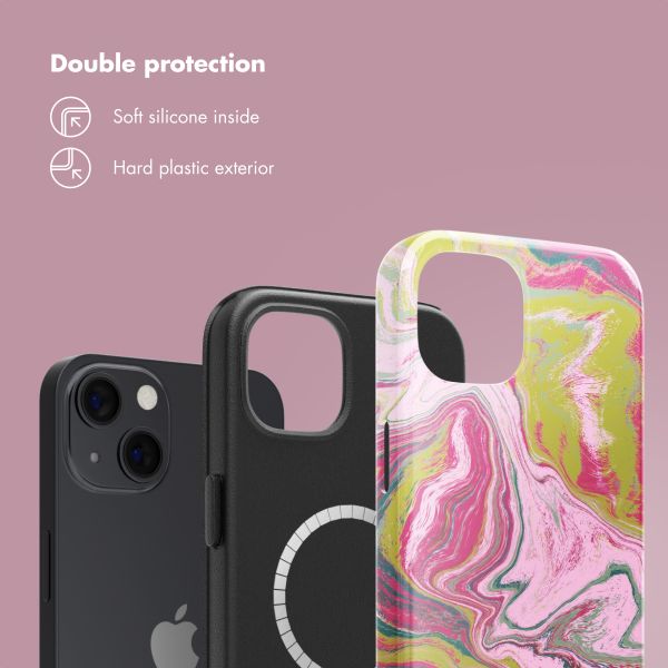 Selencia Vivid Back Cover with MagSafe Apple iPhone 13 - Marble Pink