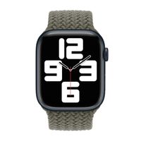 Apple Gevlochten solobandje Apple Watch | 44/45/46/49 mm - Maat 4 - Olive