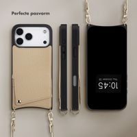 Selencia Nova Telefoonhoes met Koord en Pashouder Apple iPhone 18 Pro / 17 Pro - Beige