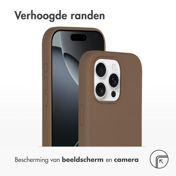 Accezz Liquid Silicone Backcover met MagSafe iPhone 16 Pro - Light Brown