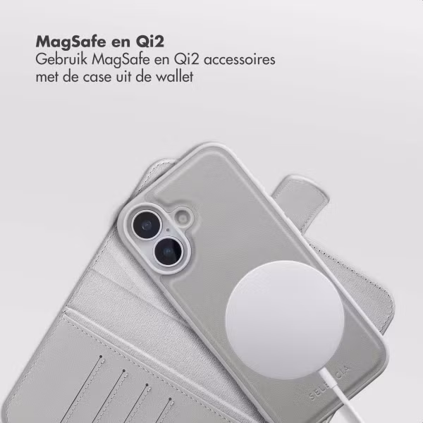 Selencia Olyn Uitneembare Bookcase met MagSafe Apple iPhone 17 - Grijs