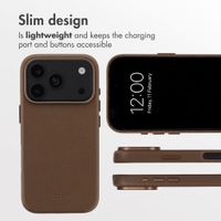 Accezz Leather Case with MagSafe Apple iPhone 18 Pro / 17 Pro - Coffee Brown
