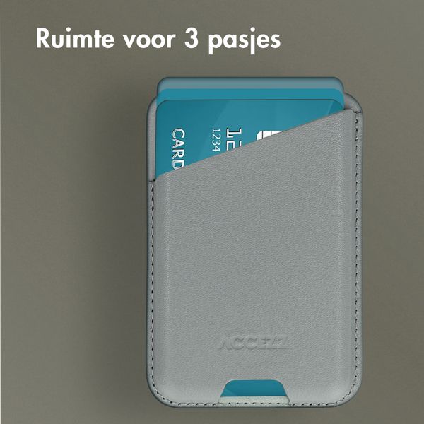 Accezz Leren Kaarthouder - Geschikt voor MagSafe en Qi2 - Light Grey